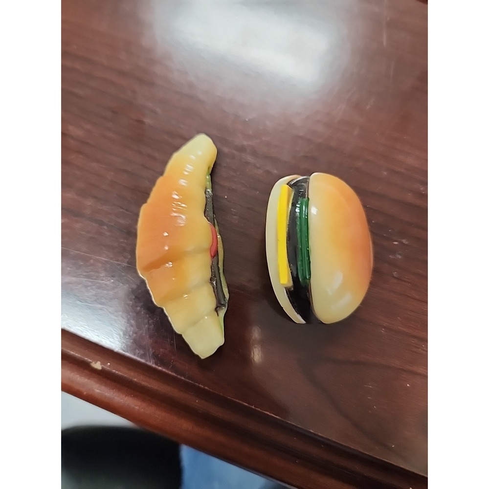 Retro 1970's Refrigerator Rubber Magnets Lot of 2 Food Burger Sandwich